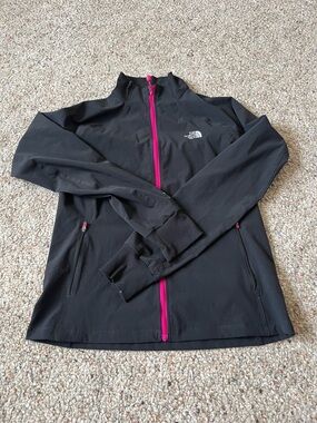 The North Face Black Utility Jacket with Pink Zipper